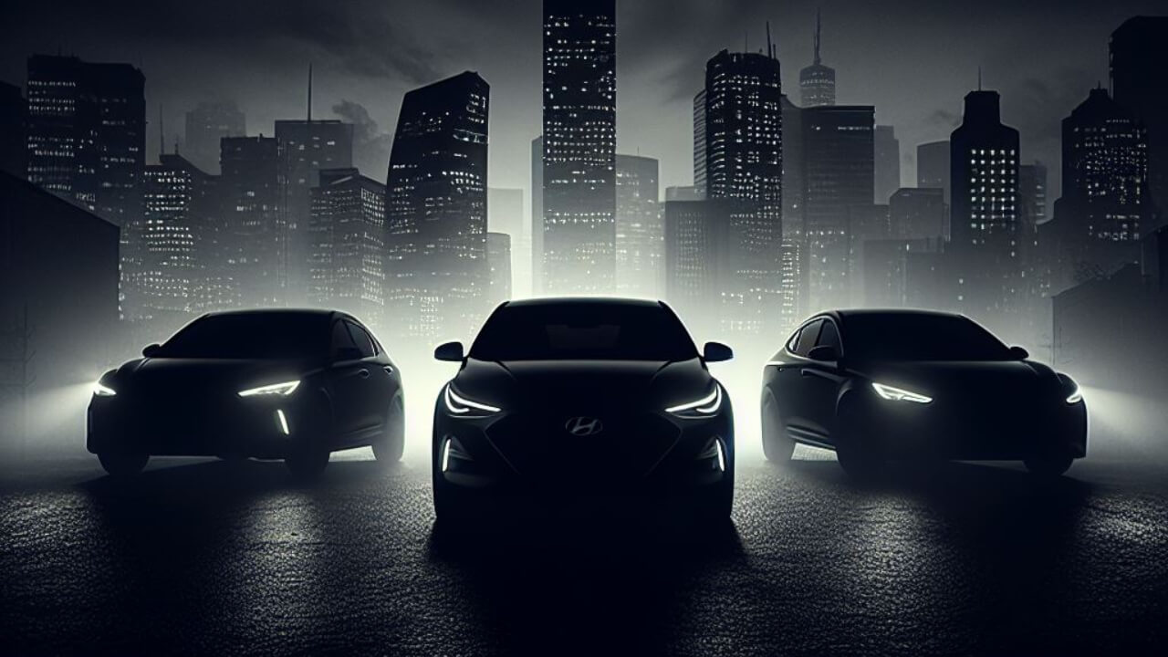 tres carros de diferentes modelos